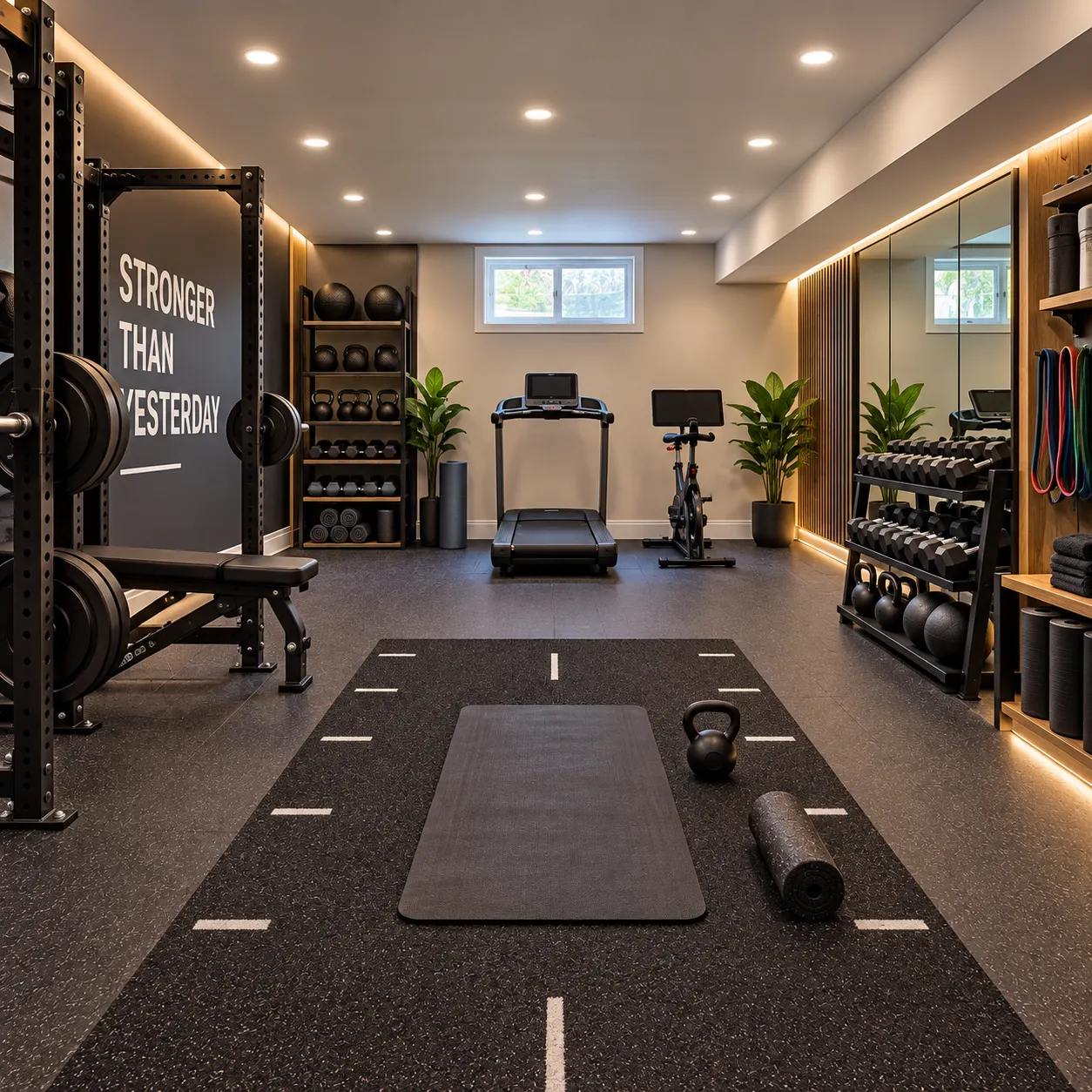 A basement redesigned in a modern style — after