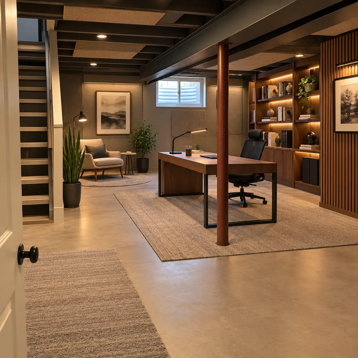 A basement redesigned in a Scandinavian style — after