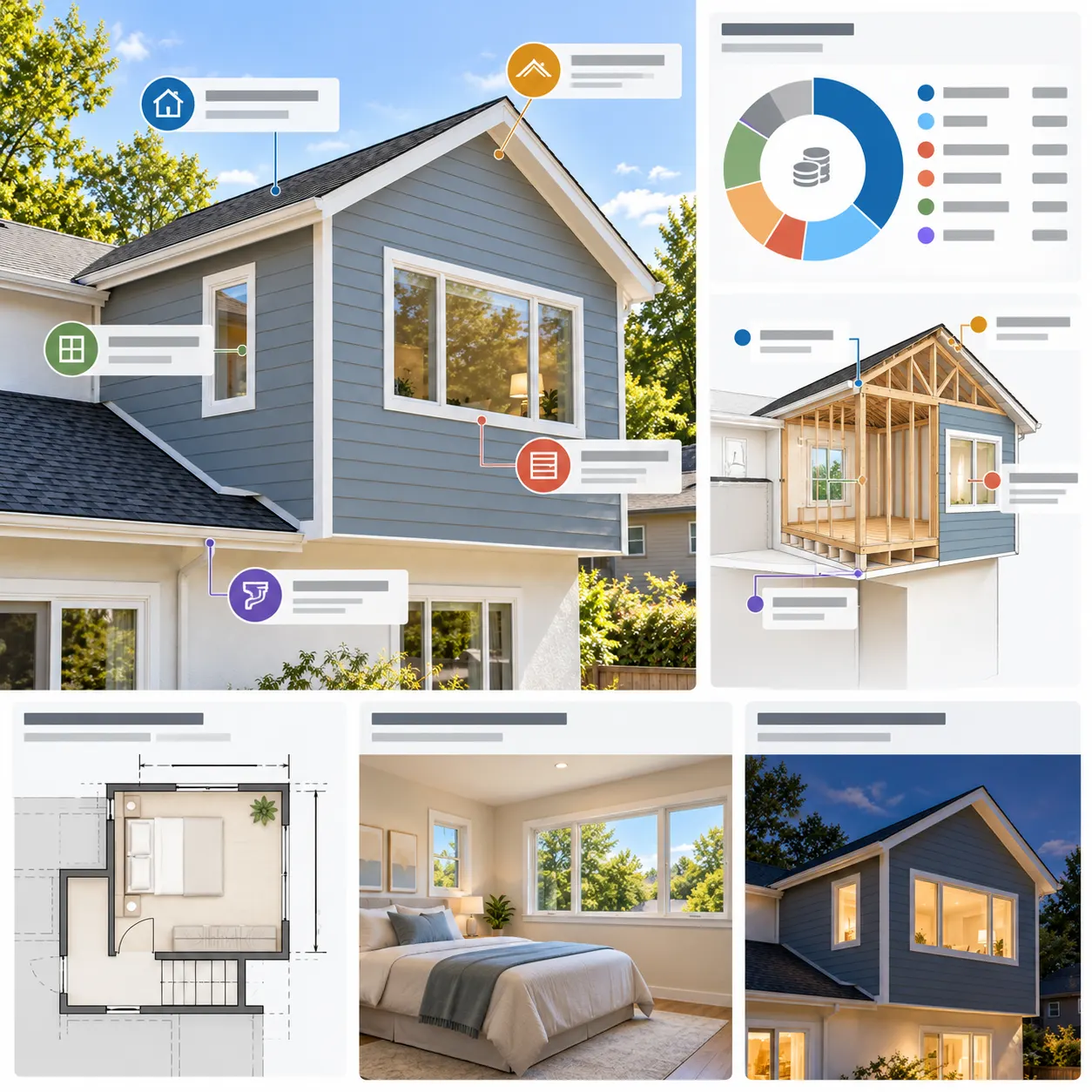 The submitted second-story bedroom addition transformed into a clear initial cost-view result, with the proposed scope organized for feasibility review before detailed design.