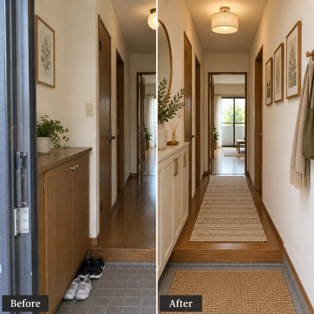 A real room previewed with updated remodel finishes