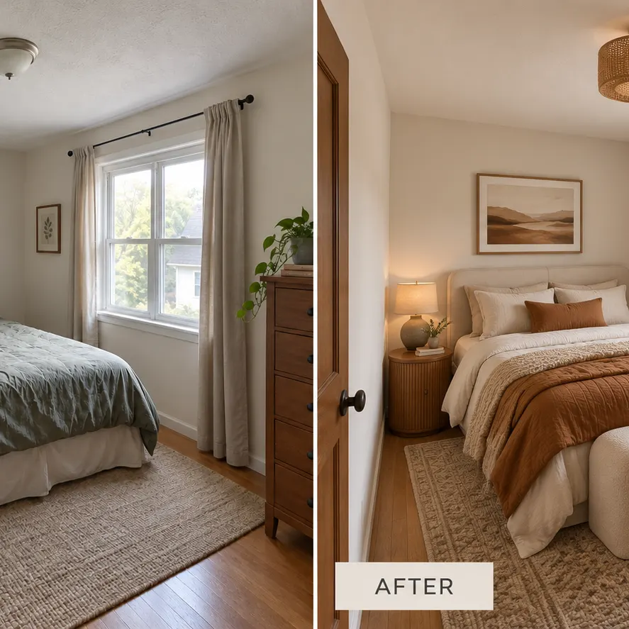 The same room previewed in multiple interior remodel styles