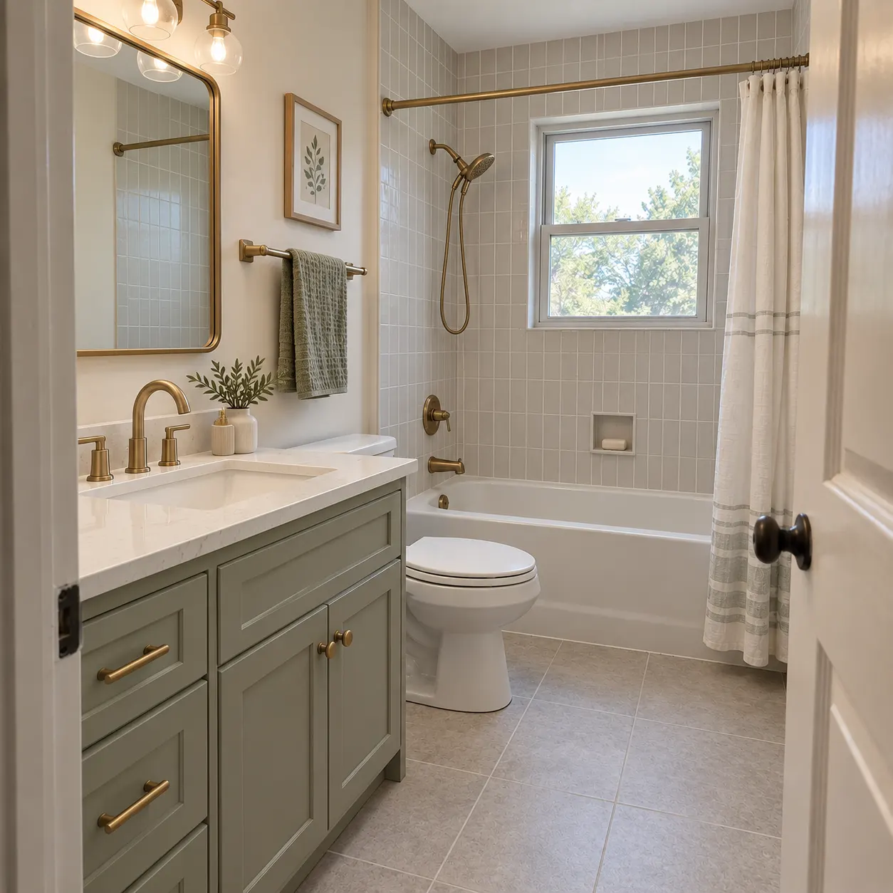 A room with recognizable architecture after an interior remodel