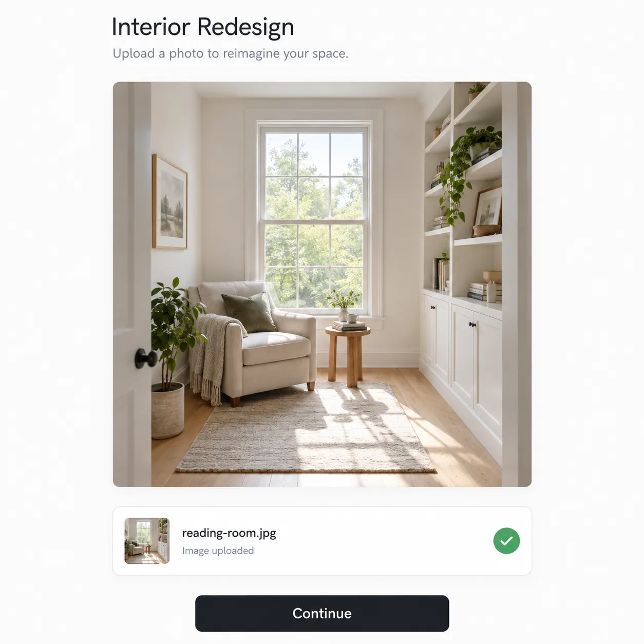 Step 1: Upload your room photo