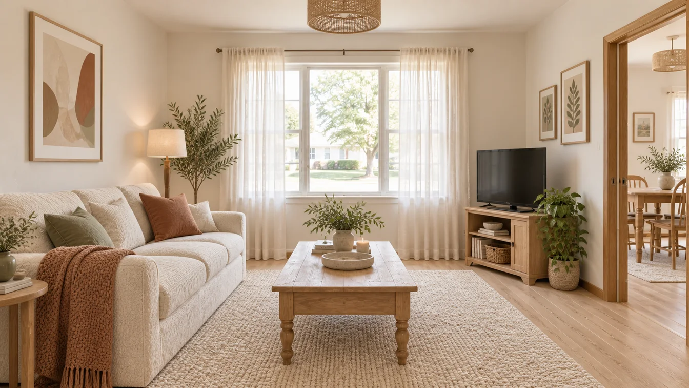 A furnished room after a HausDraft redesign