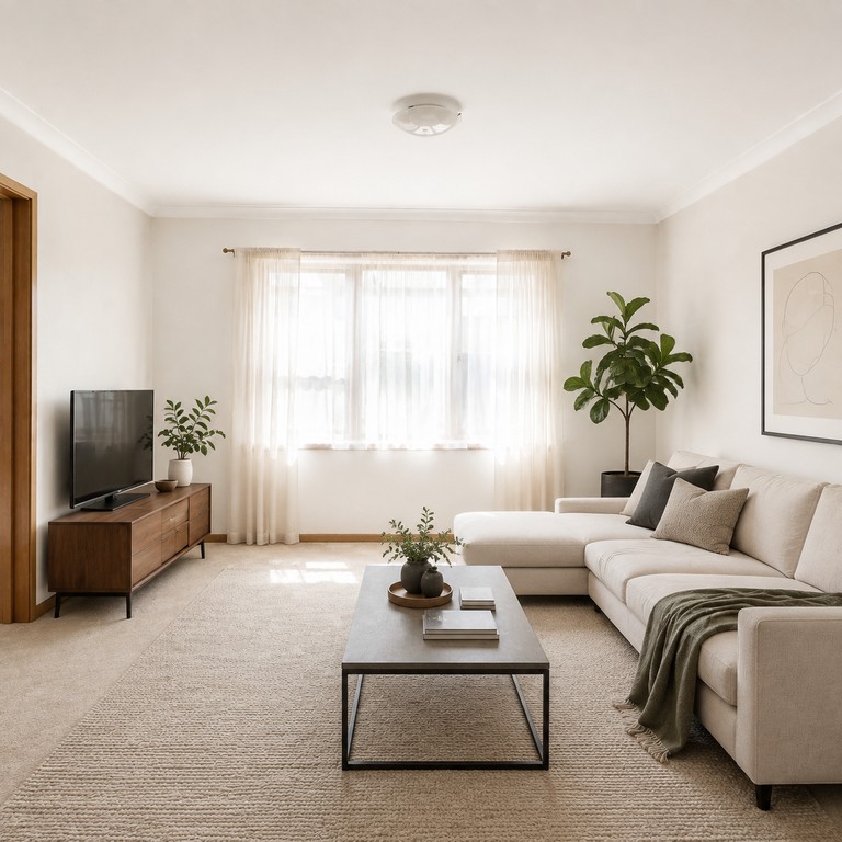 A room redesigned in a clean modern style