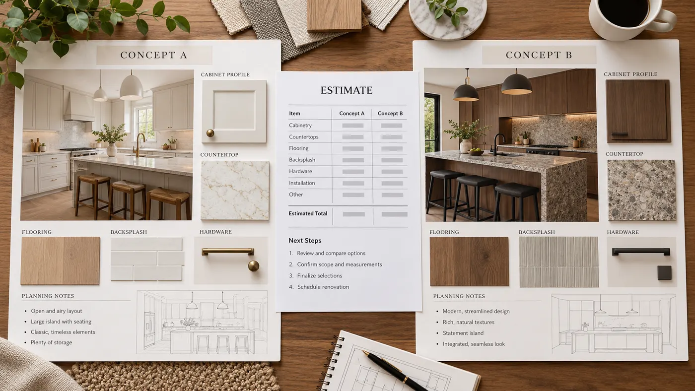 Kitchen renovation comparison