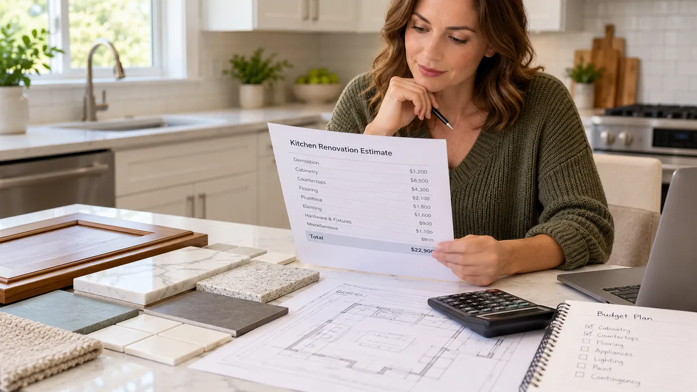 Kitchen remodel budget concept