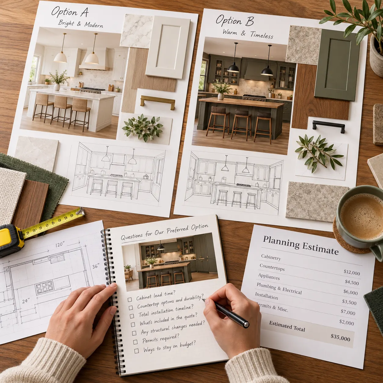 Comparing kitchen remodel ideas