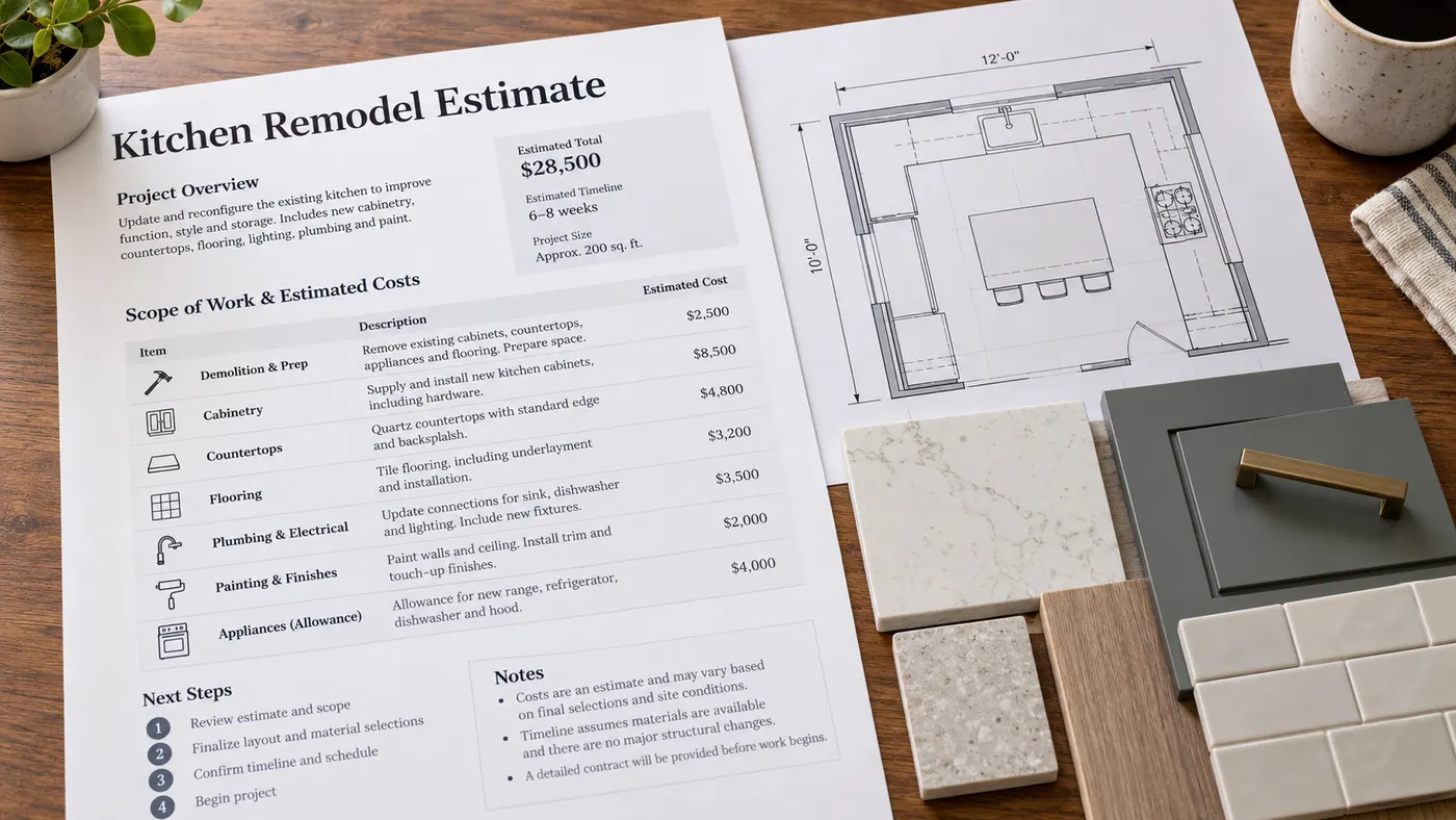 Estimate view