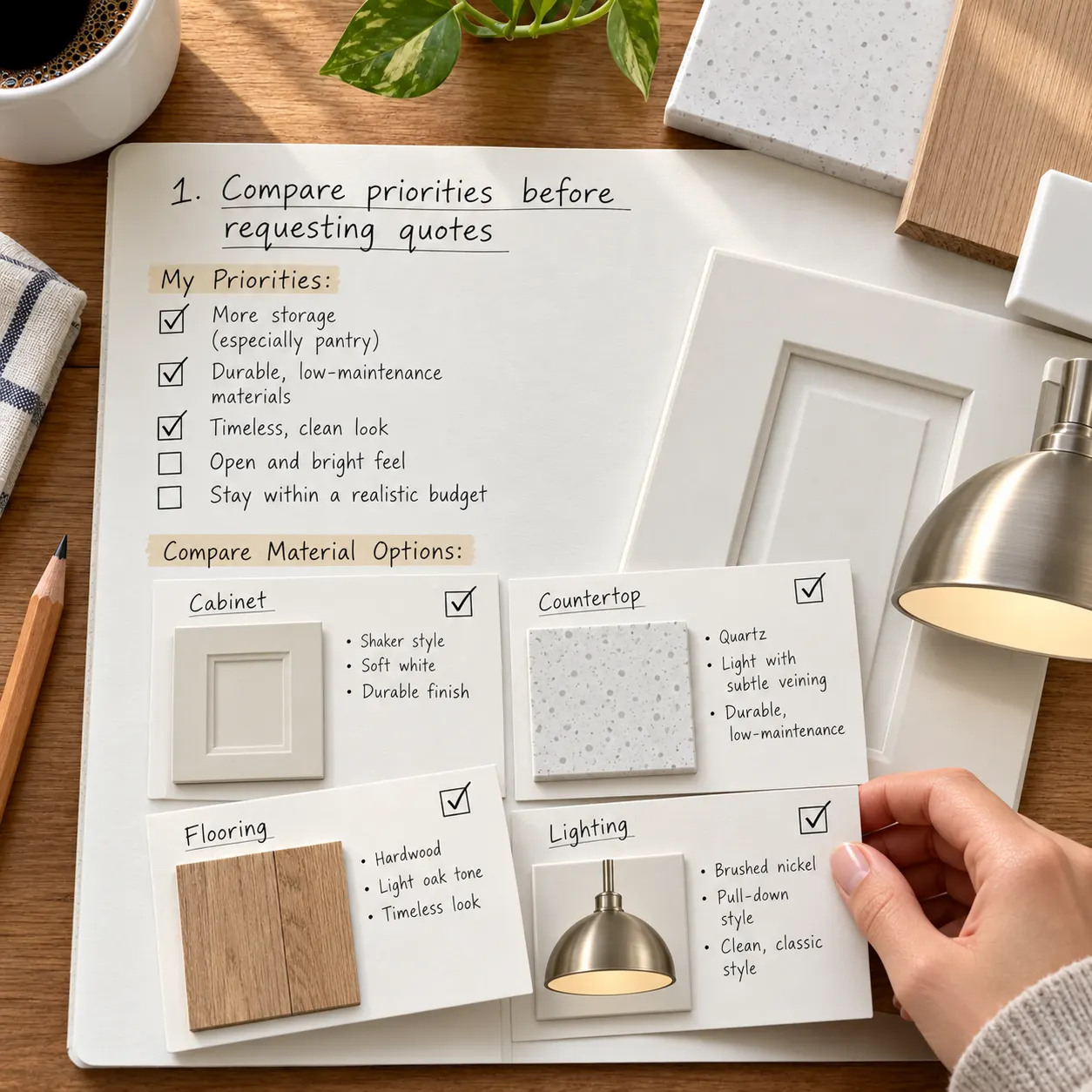 Comparing kitchen remodel priorities