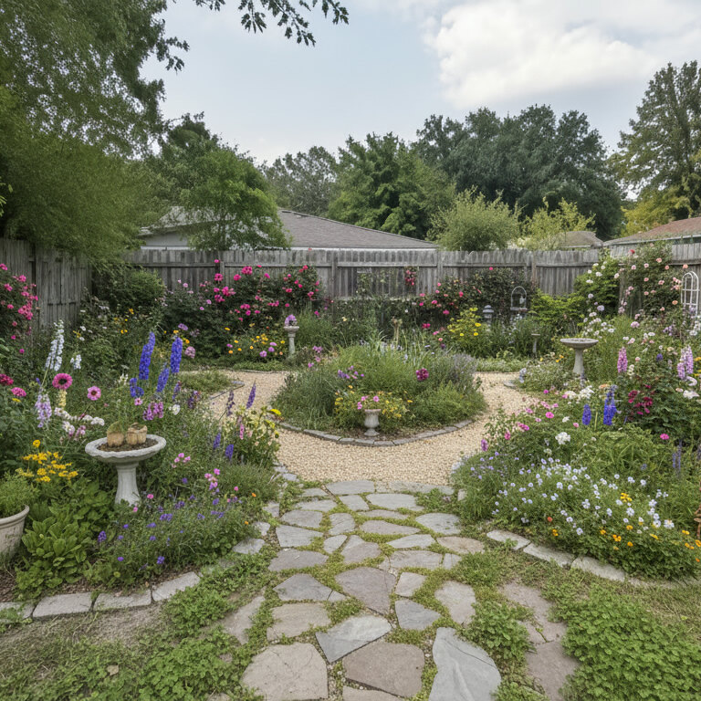 A yard redesigned as a cottage garden