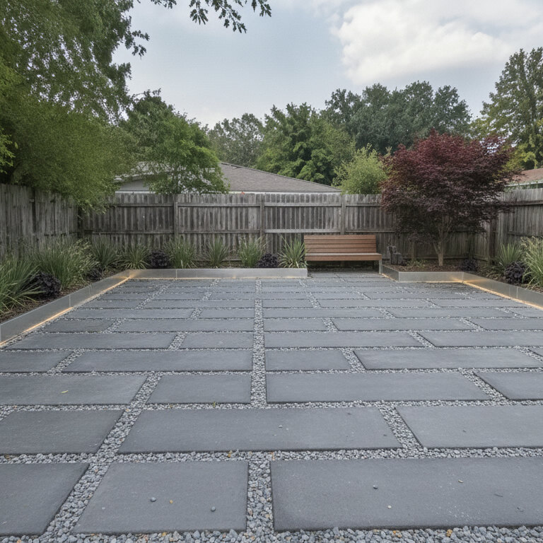 A yard redesigned in a modern landscape style