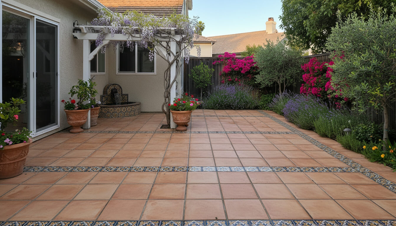 Mediterranean patio redesign generated with HausDraft