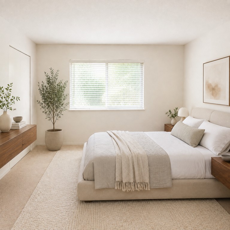 A room redesigned in a clean modern style