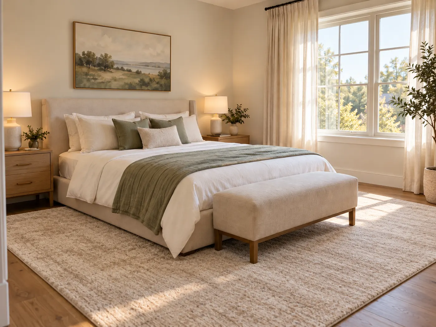 Soft bedroom rug — after
