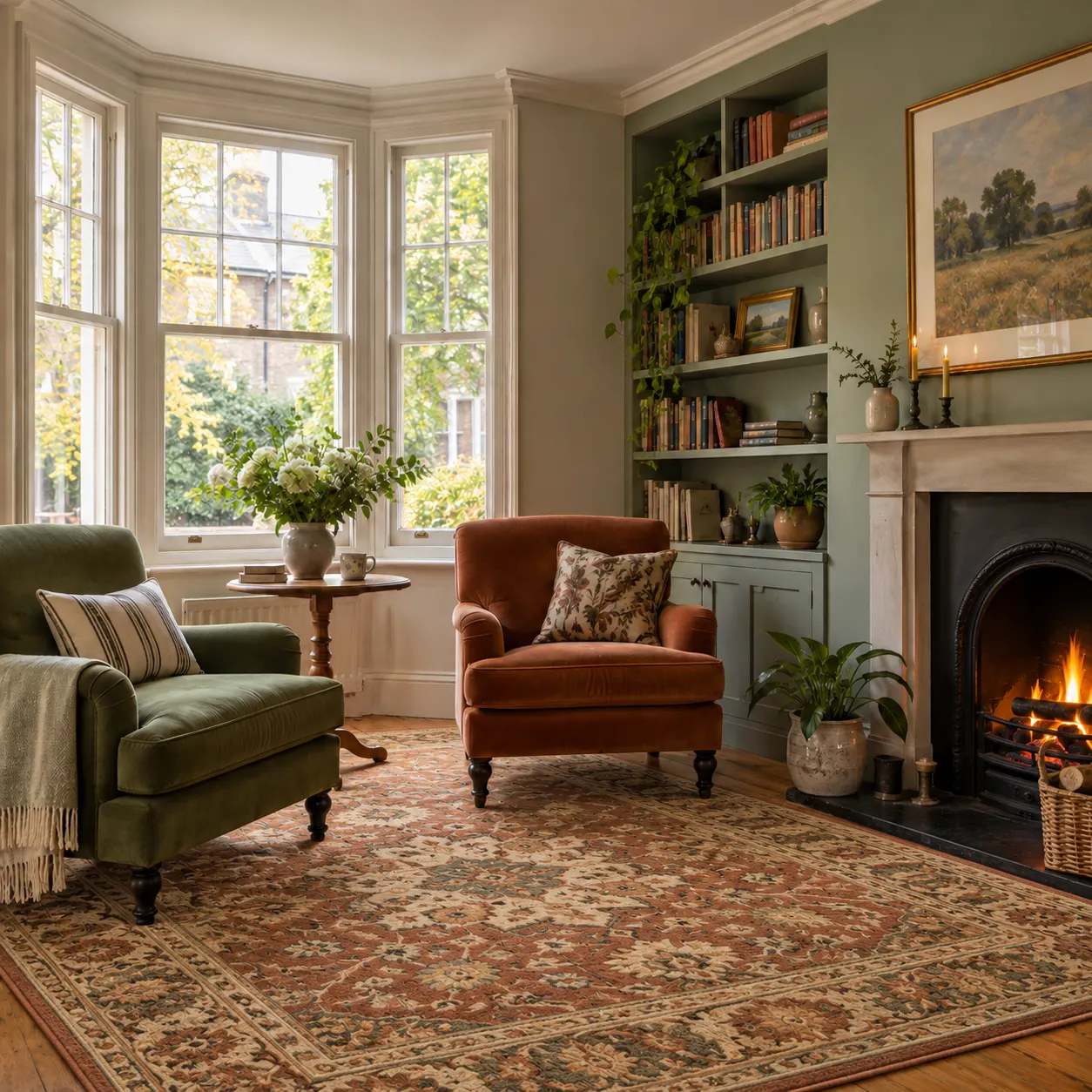 A room with recognizable architecture and a new rug — after