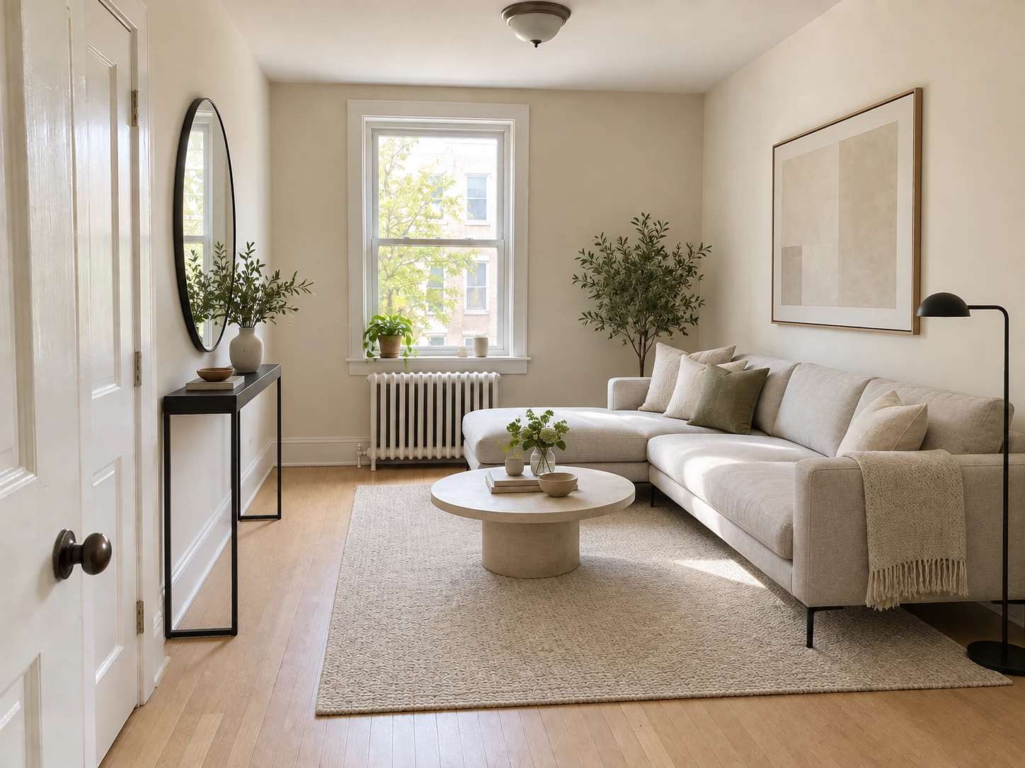 Slim sofa + clear path