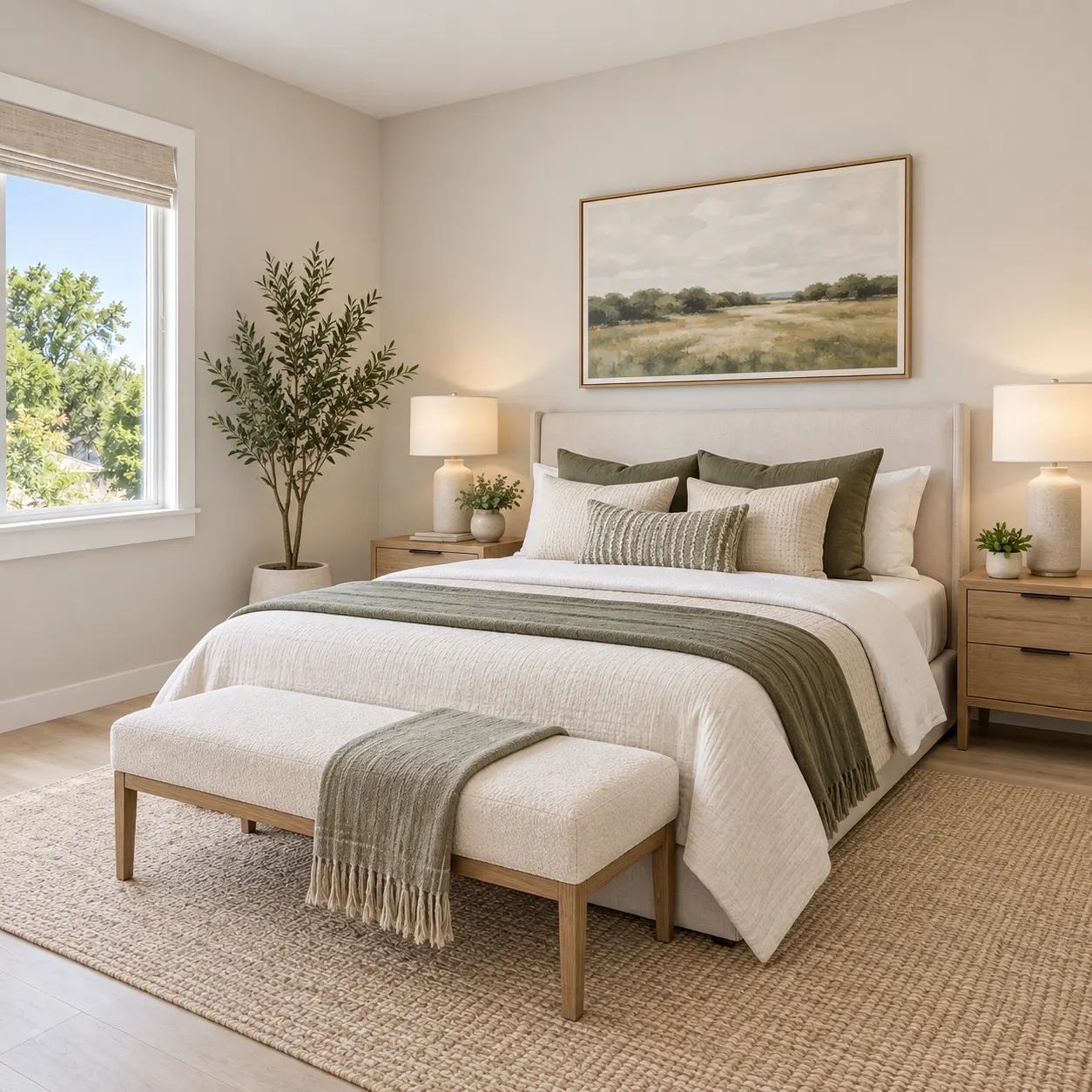 A furnished room concept prepared quickly for a property listing — after
